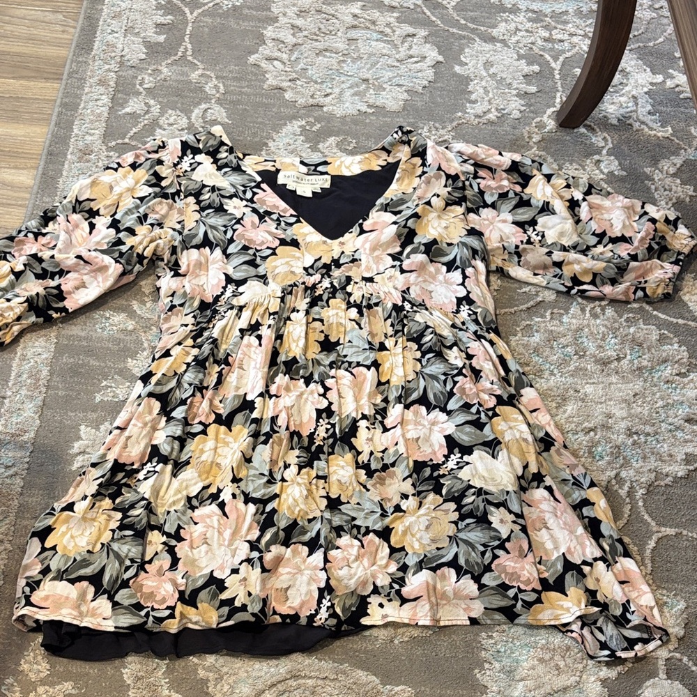 Saltwater Luxe Black and Floral Dress